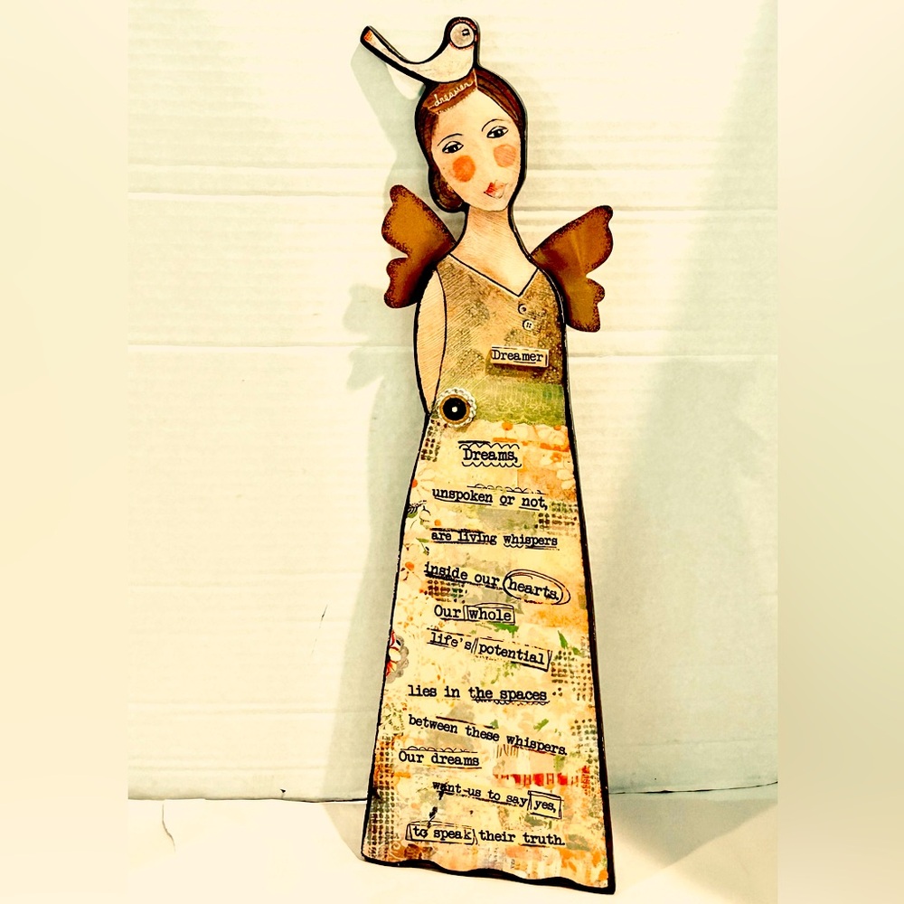 Mixed Media Dreamer Angel by Artist Kelly Rae Roberts - Inspirational Art